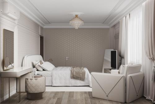 Проект спальной комнаты в жилом доме. 01