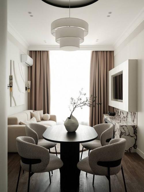 Трешка с кухней в коридоре: элегантный интерьер квартиры. 02