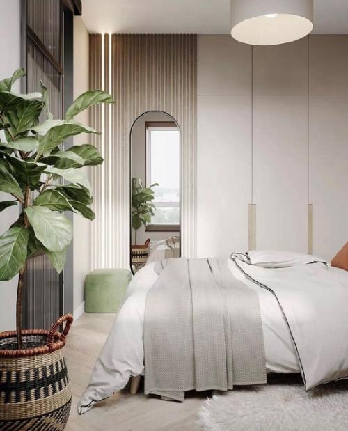 Интерьер квартиры площадью 30 м 2. спальня - атмосфера, цветовые решения и стиль перенесены из кухни - гостиной. 02