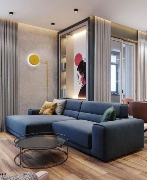 Современный дизайн кухни - гостиной. 05