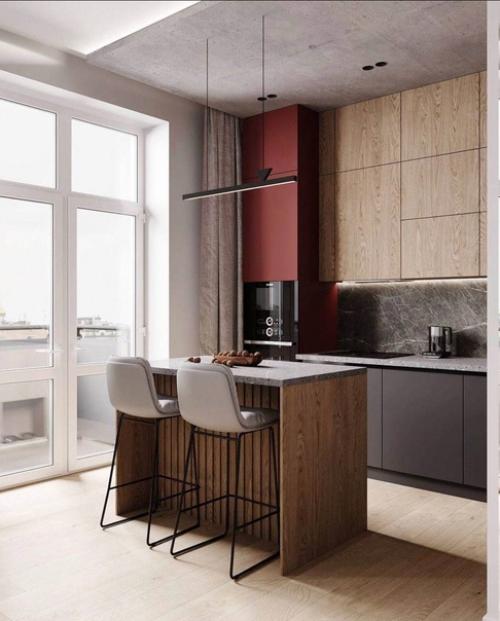 Уютный интерьер кухни - гостиной. 04