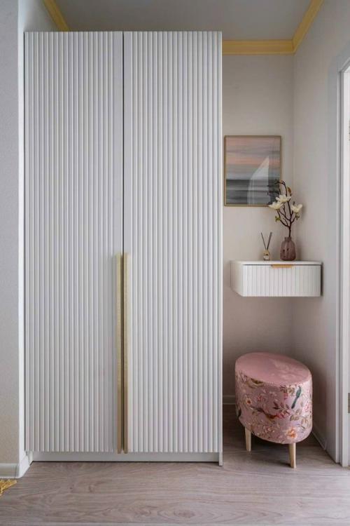 Нежный интерьер маленькой квартиры - студии 18, 7 м 2 (22, 2 м 2 с лоджией) в ЖК аквилон в Москве. 09