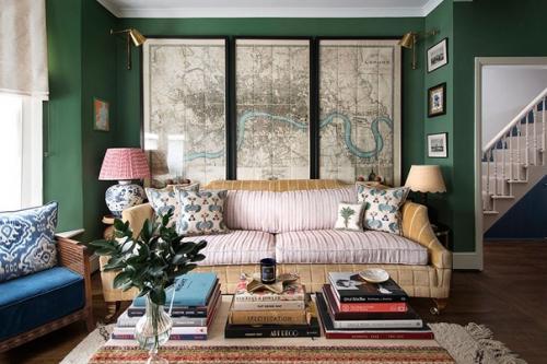 Чисто английская история: красочный интерьер таунхауса в Лондоне. 01