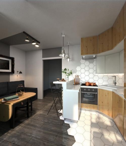 Дизaйн - пpоeкт квaртиpы - cтудии 28 кBм.