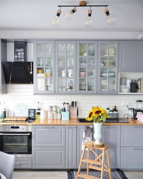 Кухня мечты!  Фасады вот такого цвета в сочетании с деревянной столешницей в интерьере - это любовь! 04