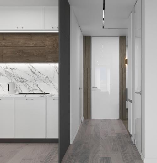 Современный интерьер кухни - гостиной. 08