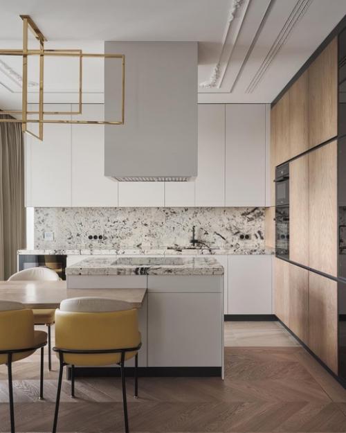 День мы начнём с дизайна кухни - гостиной площадью 41 кв. 02