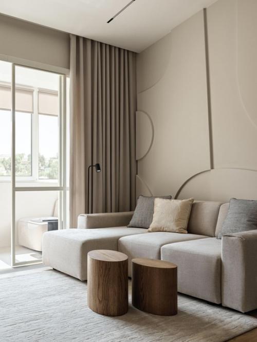 Реализованный интерьер светлой квартиры, площадью 75 кв. 02