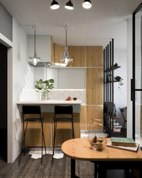 Дизaйн - пpоeкт квaртиpы - cтудии 28 кBм. 01