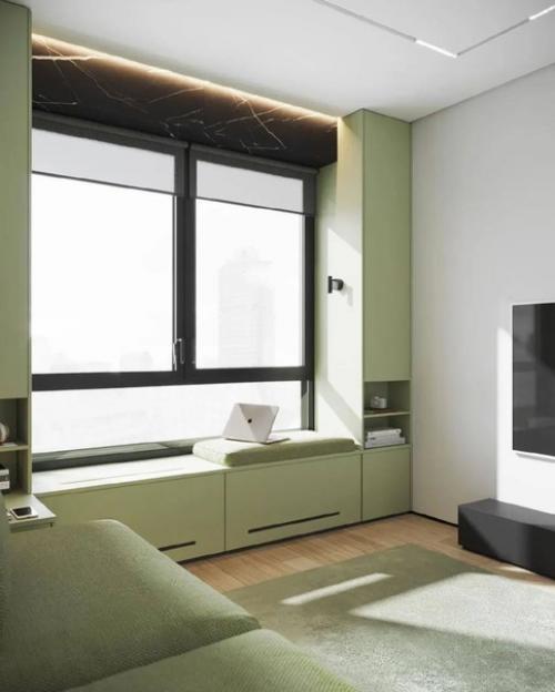 Уютный гармоничный интерьер однокомнатной квартиры. 02