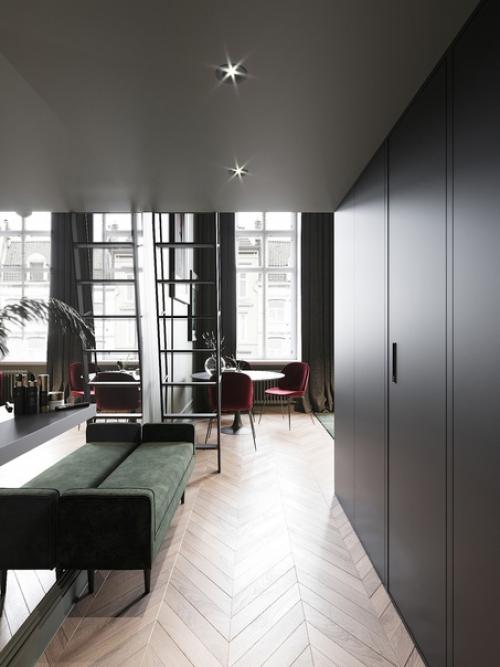 Двухуровневая студия в центре питера для девушки, живущей на два города и прибывающей в культурной столице примерно 50% года. 05