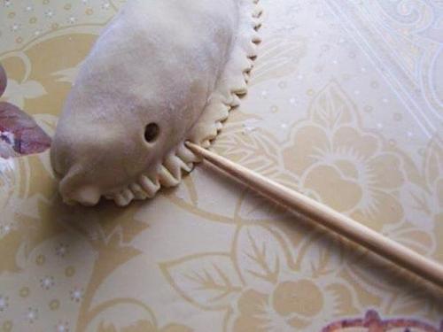 Манты в виде рыбок. 06