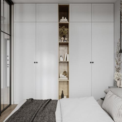 Проект квартиры площадью 40 квадратных метров, созданный для современной девушки, представляет собой уютное и изящное пространство. 05