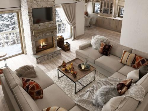 Проект кухни - гостиной в частном доме рядом со скальным пейзажным парком монрепо в Выборге. 01