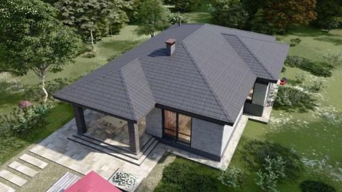 Эскизный проект удобного одноэтажного дома. 01