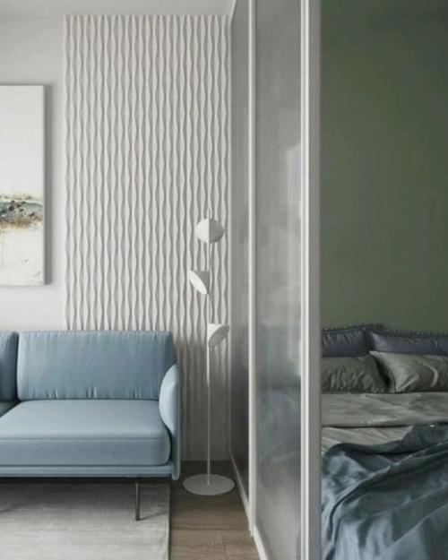 Очень приятная цветовая гамма в интерьере квартиры - студии. 05