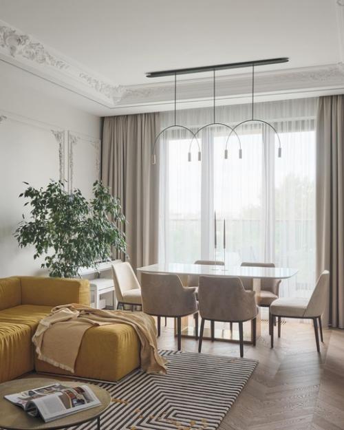 День мы начнём с дизайна кухни - гостиной площадью 41 кв. 07