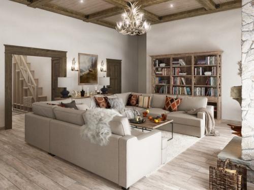 Проект кухни - гостиной в частном доме рядом со скальным пейзажным парком монрепо в Выборге. 05