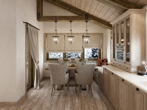 Проект кухни - гостиной в частном доме рядом со скальным пейзажным парком монрепо в Выборге. 03