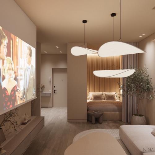 Проект однокомнатной квартиры 34, 9 м. кв (38, 8 м. кв с балконом. 04