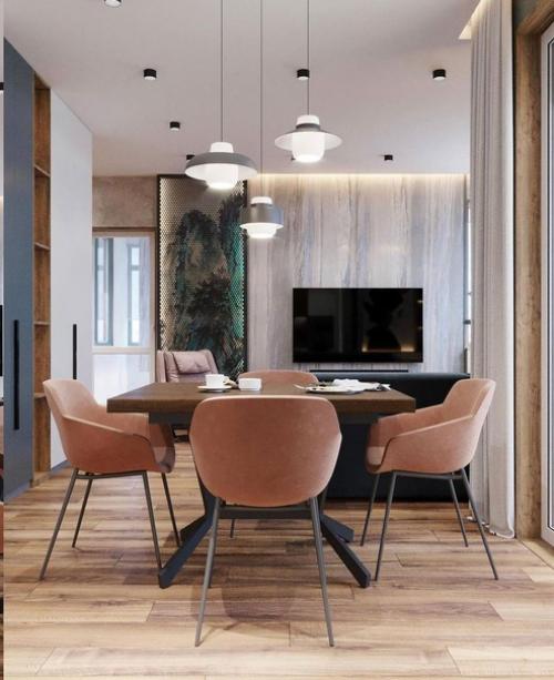 Современный дизайн кухни - гостиной. 02