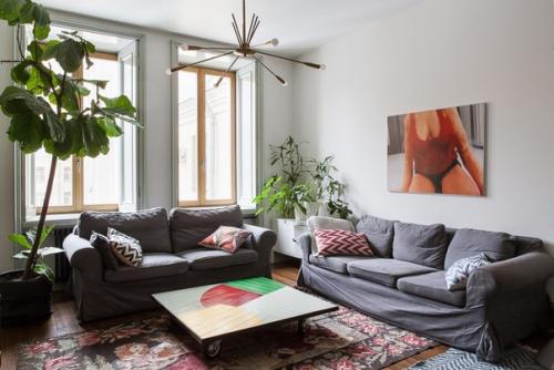 Бывшая коммуналка для пары архитекторов или трёхкомнатная квартира на фрунзенской, в которой грамотно сохранили исторический облик. 05