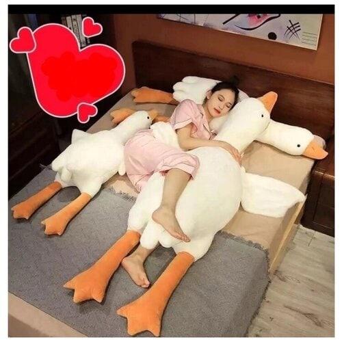 Мягкая игрушка - подушка, белый гусь очаровательный и нежный! 05