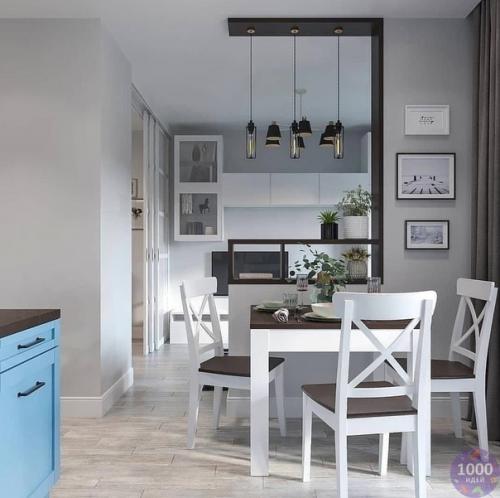 Кухня и гостиная - прекрасный вариант дизайна интерьера. 03