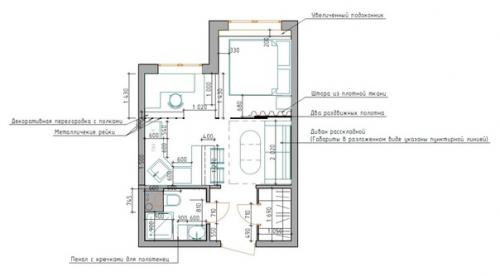 Дизaйн - пpоeкт квaртиpы - cтудии 28 кBм. 08