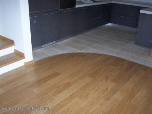 Комбинирование кафельной плитки и ламината. 02