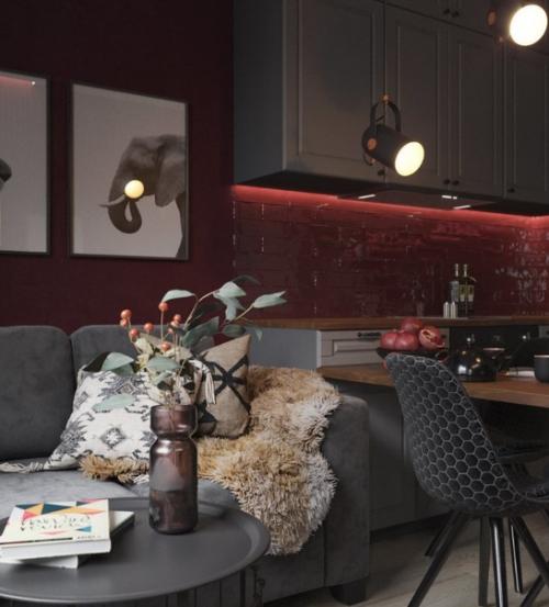 Классная_идея для кухни мне очень понравился проект, помещение досточно темное, но есть здесь своя магия. 01