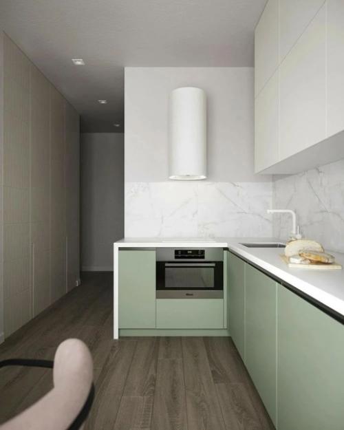 Очень приятная цветовая гамма в интерьере квартиры - студии. 03