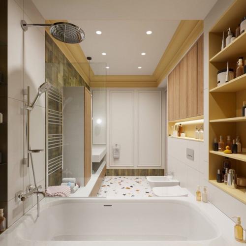 Ах какая чудесная вышла колористика у детского санузла! 03