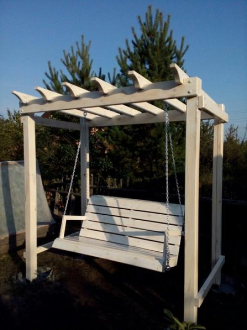 Как сделать красивые качели для дачи! 02