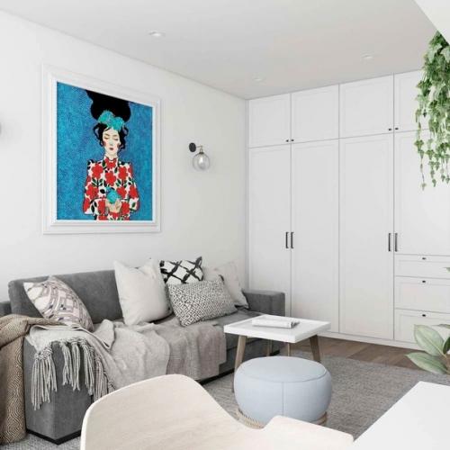 Квартира - студия в скандинавском стиле. 01