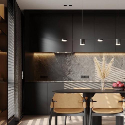 Роскошный интерьер кухни - гостиной. 04