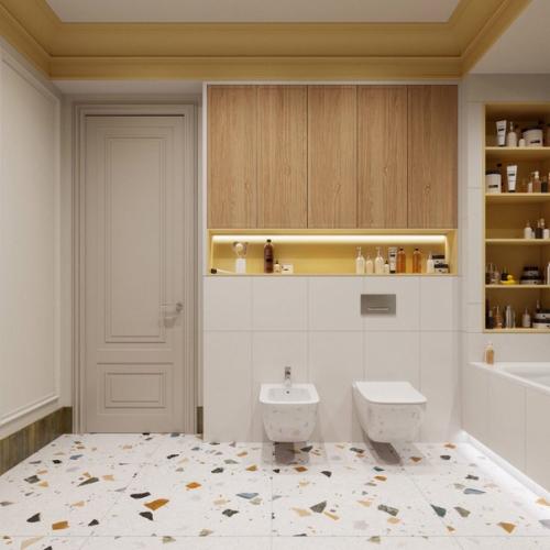 Ах какая чудесная вышла колористика у детского санузла! 01