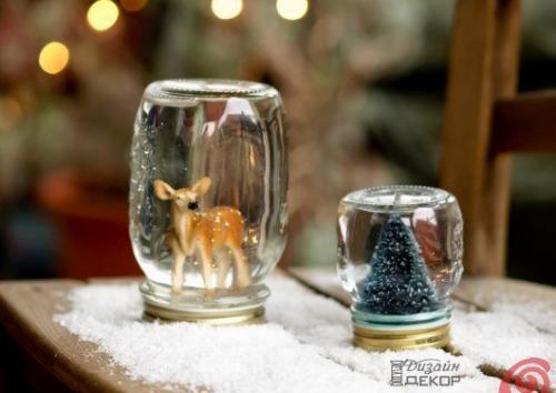 Новогодний снежный шар из банки своими руками? 07