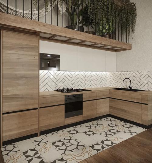 Кухня - гостиная в загородном доме в стиле фармхаус, или Фермерском стиле. 05