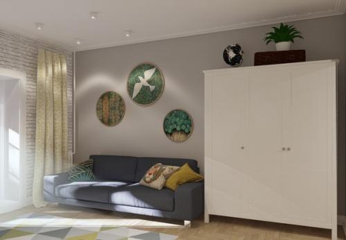 Владелица студии молодая девушка - стилист пожелала организовать пространство компактно и эргономично. 02