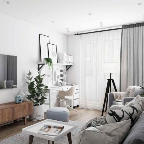 Квартира - студия в скандинавском стиле. 02