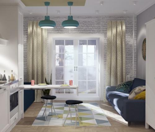 Владелица студии молодая девушка - стилист пожелала организовать пространство компактно и эргономично. 01