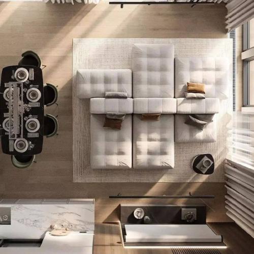 Интерьер этой кухни - гостиной получился стильным, современным, уютным и очень функциональным. 09