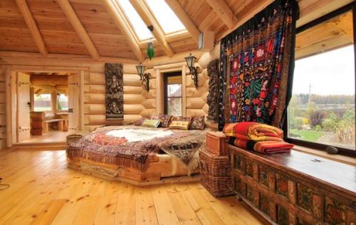 Дизайн интерьера деревянного дома, оформление деревянного дома. 06