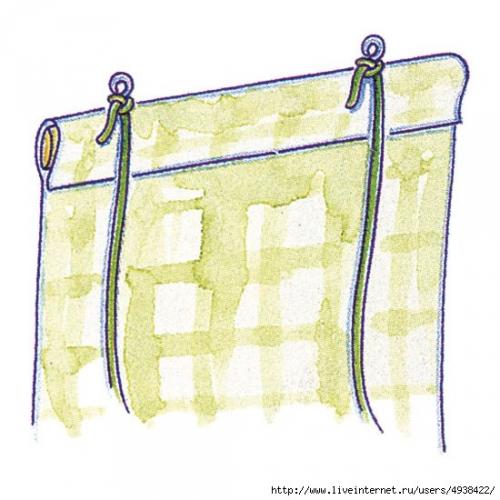 Рулонная штора.  Рулонной шторой можно закрыть окно или стеклянную дверь. 03