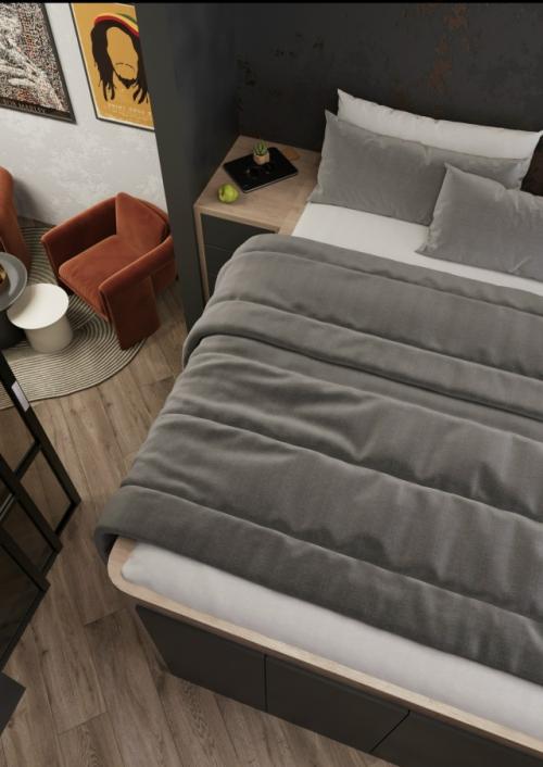 Оригинальный проект 1-комнатной квартиры 30, 3 м 2 для молодой женщины. 08