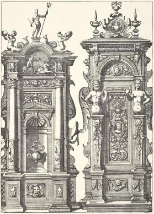 Старинное издание!  Verscheyden Schrynwerck als Portalen, Kleerkassen, Buffetten, Ledikanten, Tafels, Kisten, Stoelen, Bancken, Schabellen. 08