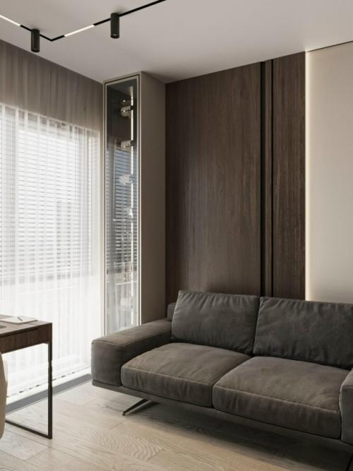 Проект 1-комнатной квартиры 46 м 2 в ЖК квартал на набережной Now в Москве. 03