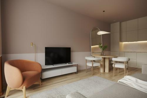 Проект однокомнатной квартиры 43 м 2 в Ханты-мансийске. 02