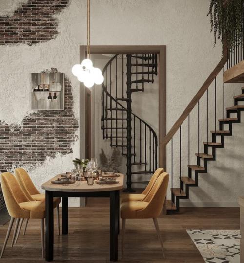 Кухня - гостиная в загородном доме в стиле фармхаус, или Фермерском стиле. 01